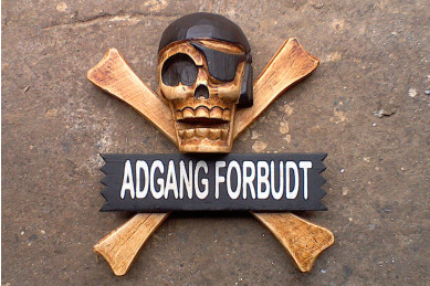Adgang forbudt skilt - Pirat med bandana
