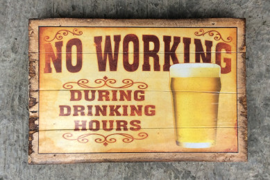 Træskilt med motiv - Beer - No working