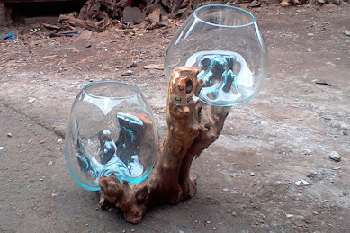 Glass on wood - unikt eksemplar nr. 4D