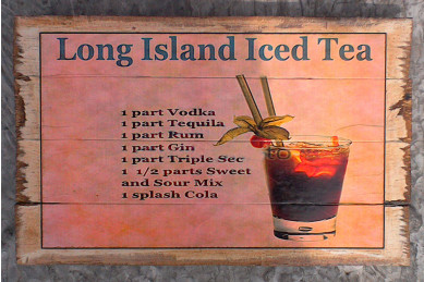 Træskilt med motiv - Long Island Iced Tea