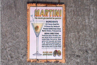 Træskilt med motiv - Martini