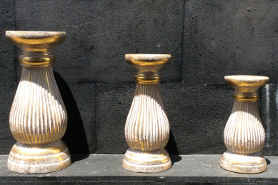 Pedestaler - Sæt af 3 - Lille - Guld