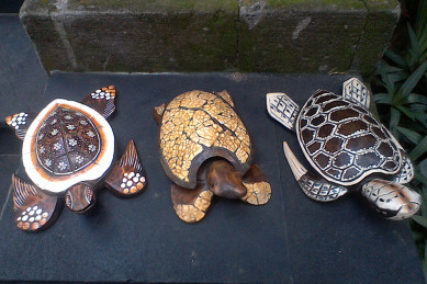 Skildpadder i træ - håndlavede